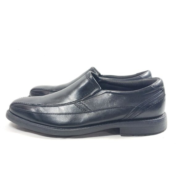 Rockport Mens Size 13 Style Leader 2 Black Leather Slip-On Bike Toe Shoes - Picture 5 of 9